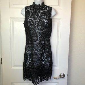 Black Gracia See Through Lace Silhouette Dress